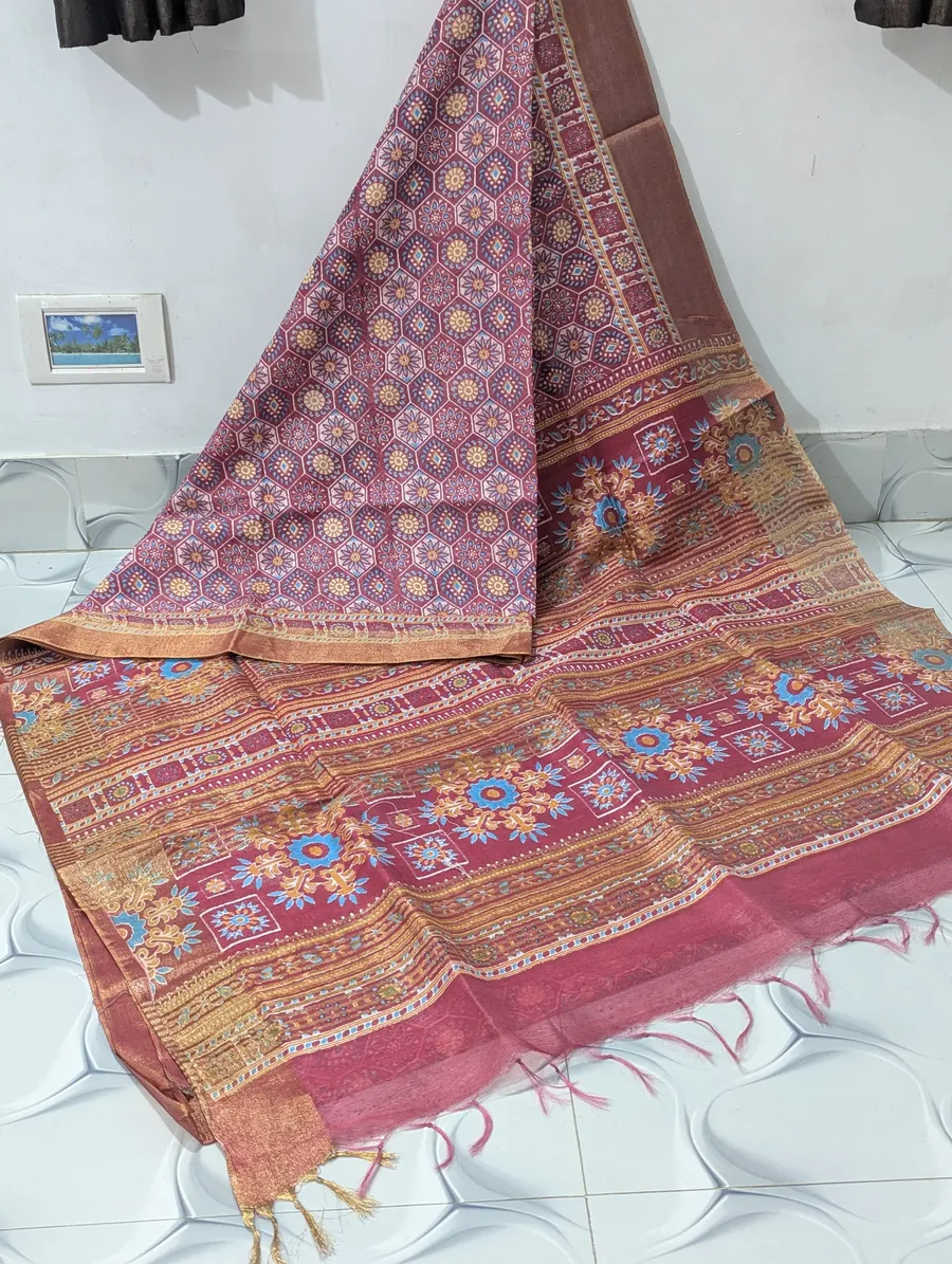 Beautifully Crafted Jaisree Silk Screen Print Saree Collection – Bhagalpuri Print